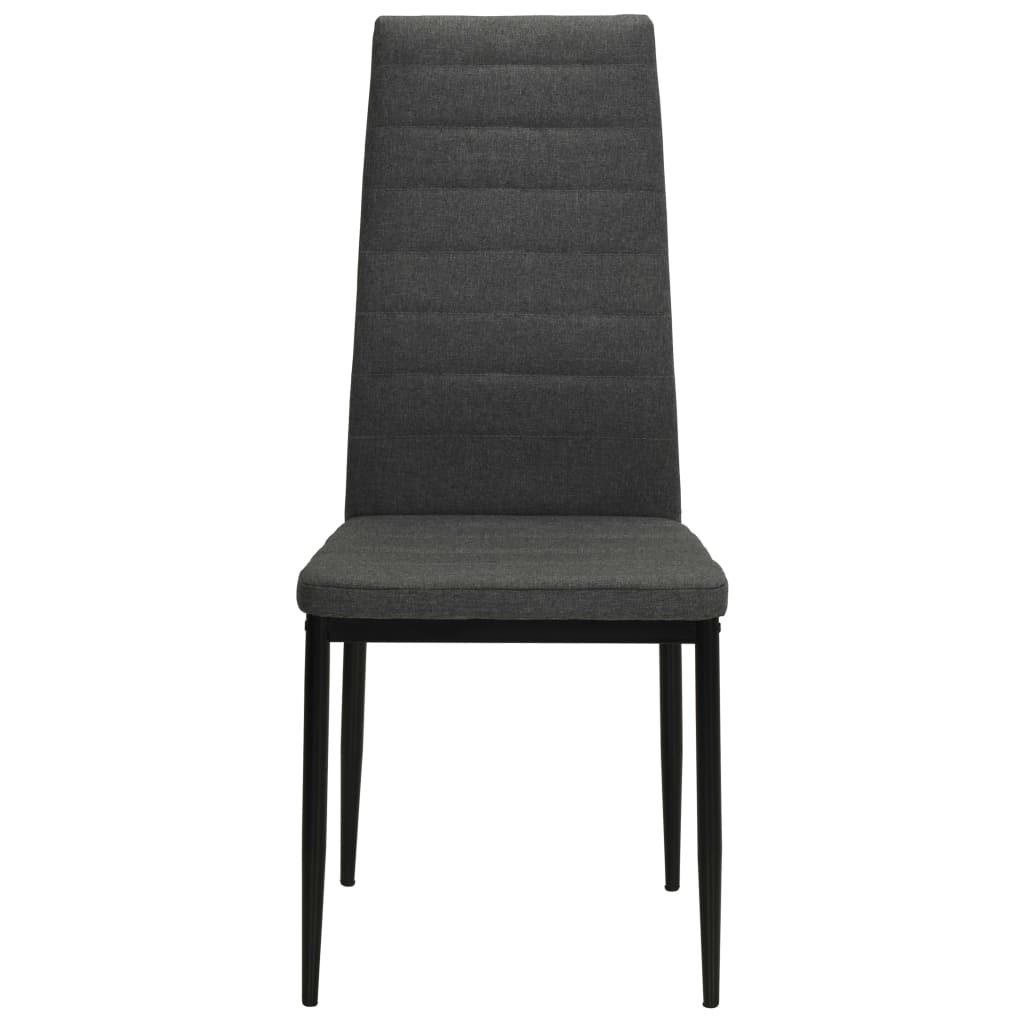 Eetkamerstoelen 4 st stof donkergrijs