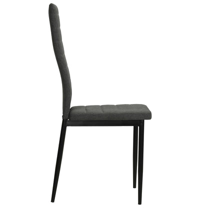 Eetkamerstoelen 4 st stof donkergrijs