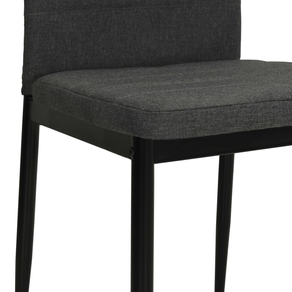 Eetkamerstoelen 4 st stof donkergrijs