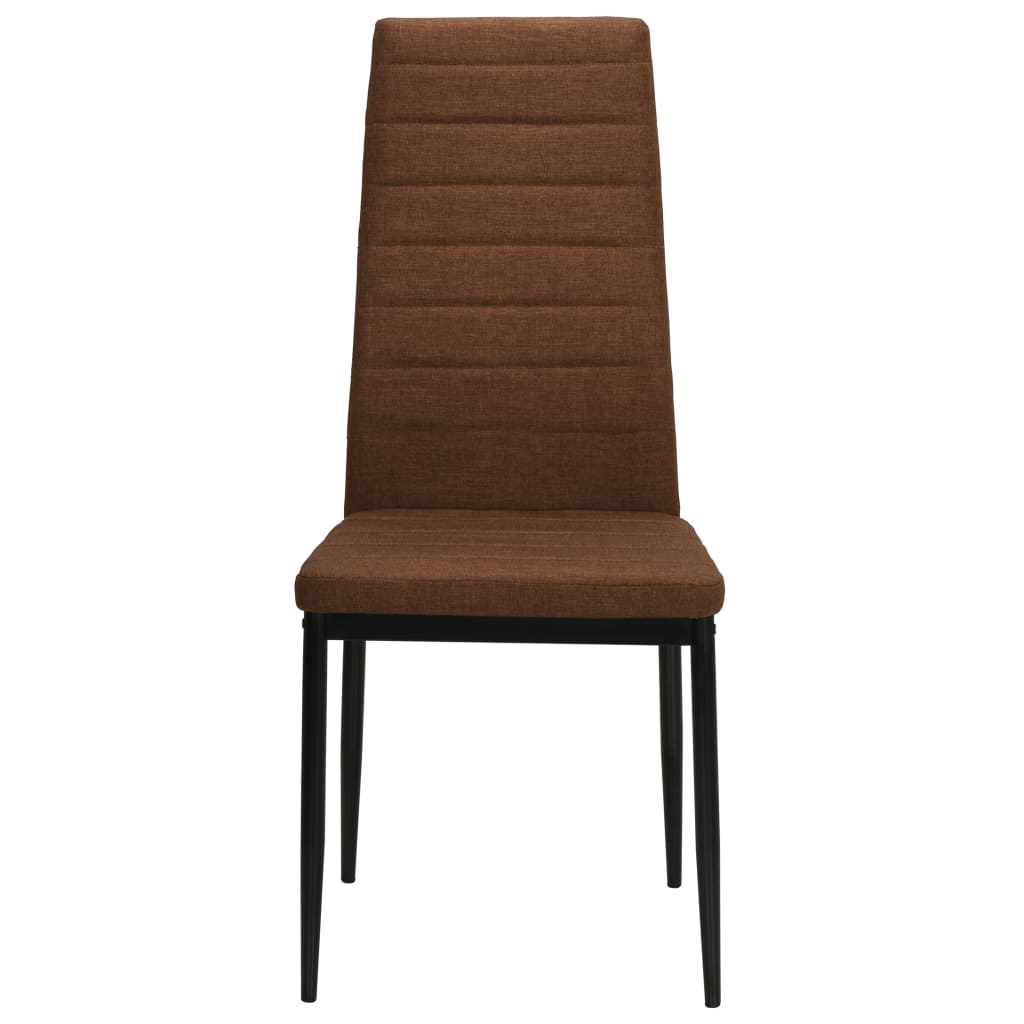 Eetkamerstoelen 4 st stof bruin