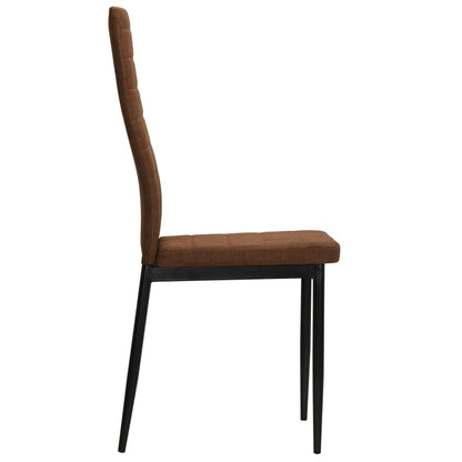 Eetkamerstoelen 4 st stof bruin