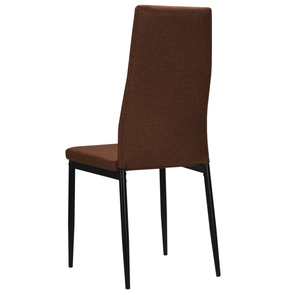 Eetkamerstoelen 4 st stof bruin