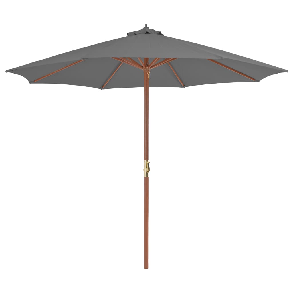 Parasol met houten paal 300 cm antraciet