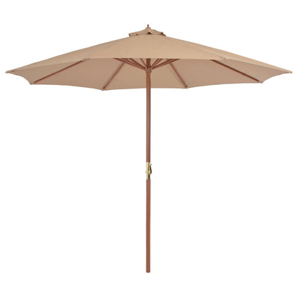 Parasol met houten paal 300 cm taupe