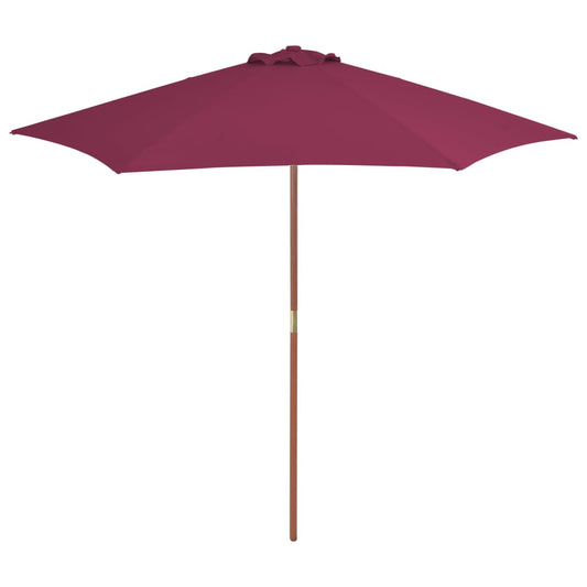 Parasol met houten paal 270 cm bordeauxrood