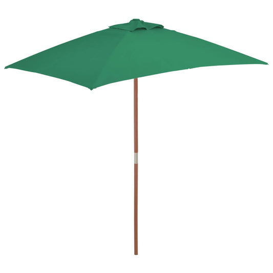 Parasol met houten paal 150x200 cm groen