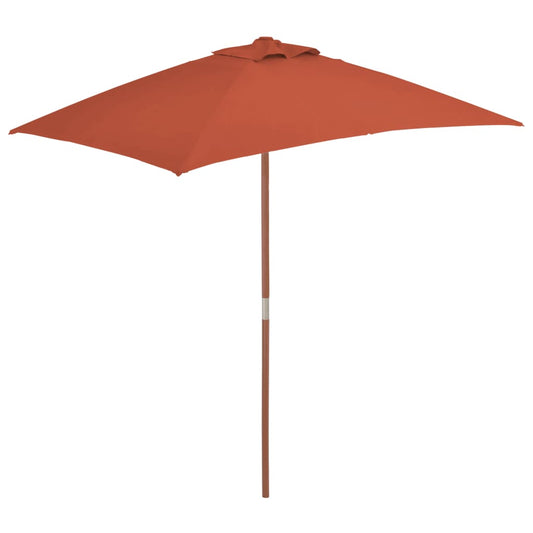 Parasol met houten paal 150x200 cm terracottakleurig