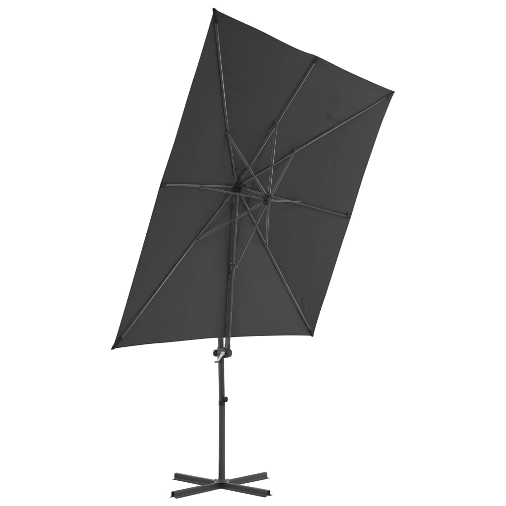 Zweefparasol met stalen paal 250x250 cm antraciet