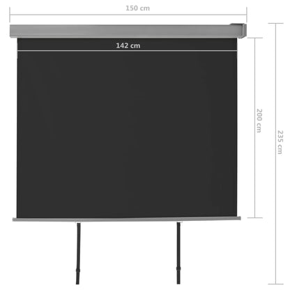 Balkonscherm 150x200 cm zwart
