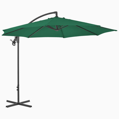 Zweefparasol met stalen paal 300 cm groen