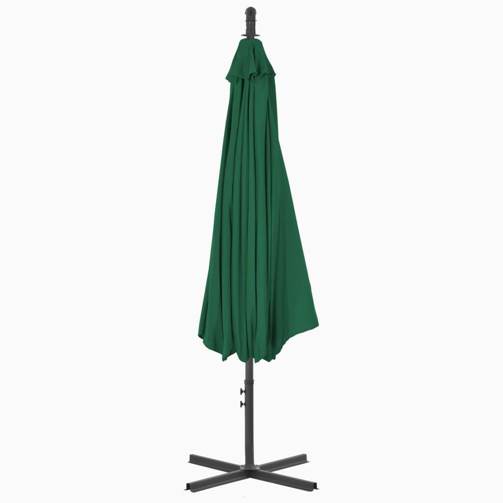 Zweefparasol met stalen paal 300 cm groen