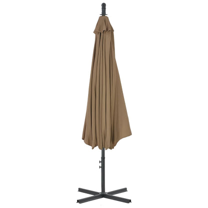 Zweefparasol met stalen paal 300 cm taupe