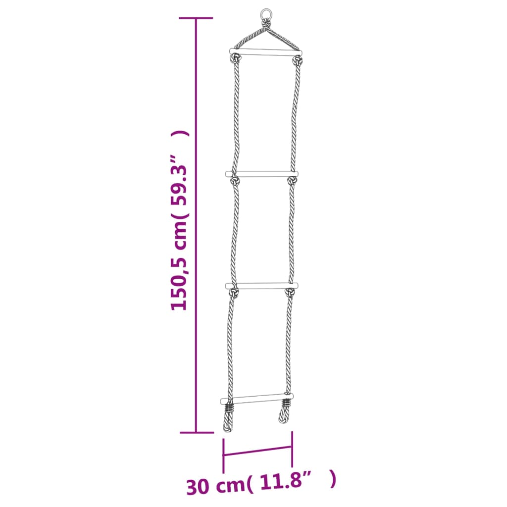 Schommelzitje en touwladder 37x15 cm PE blauw