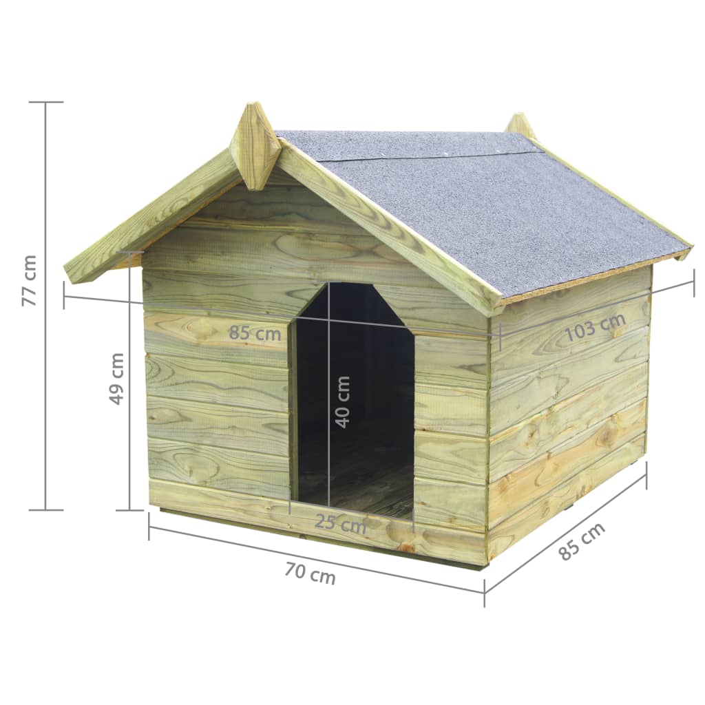 Hondenhok voor tuin met opklapbaar dak geïmpregneerd grenenhout