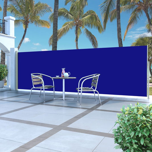 Windscherm uittrekbaar 160x500 cm blauw