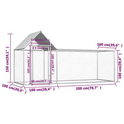 Kippenren 3x1x1,5 m gegalvaniseerd staal