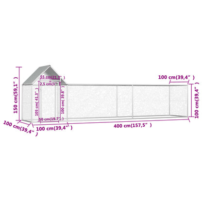 Kippenren 5x1x1,5 m gegalvaniseerd staal