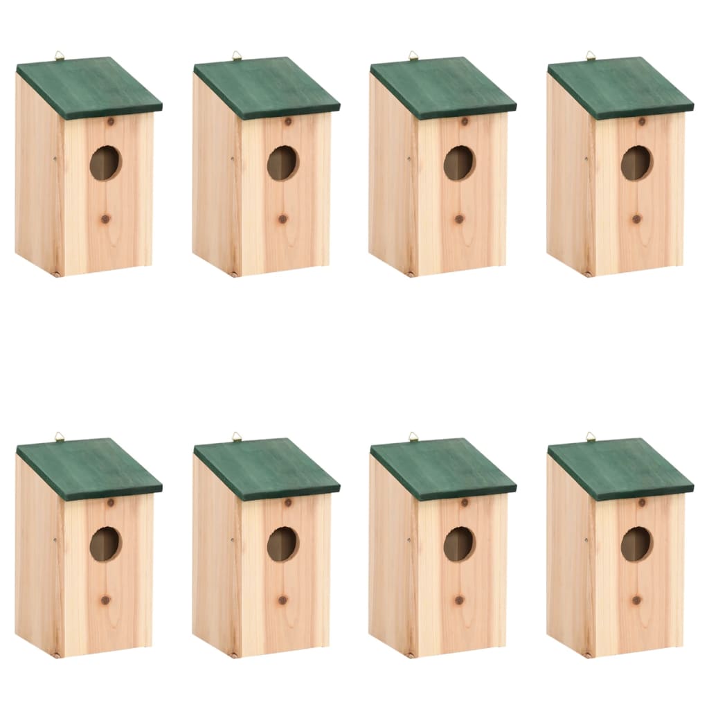 Vogelhuisjes 8 st 12x12x22 cm hout