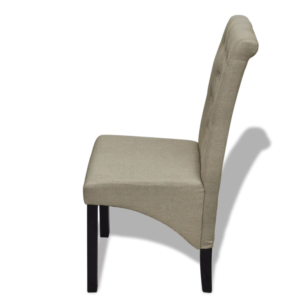 Eetkamerstoelen 2 st stof beige