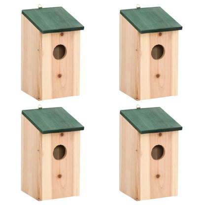 Vogelhuisjes 4 st 12x12x22 cm hout