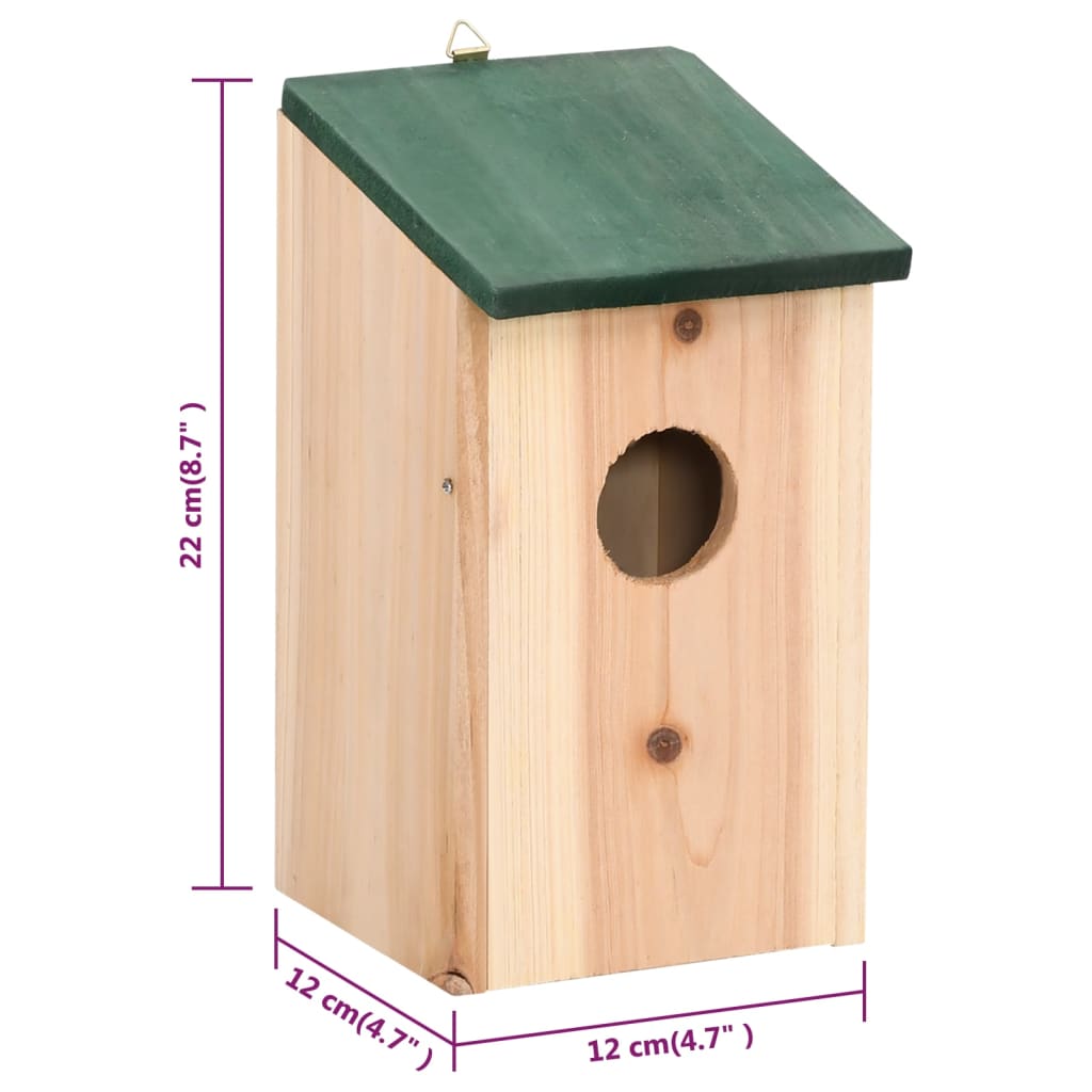 Vogelhuisjes 4 st 12x12x22 cm hout