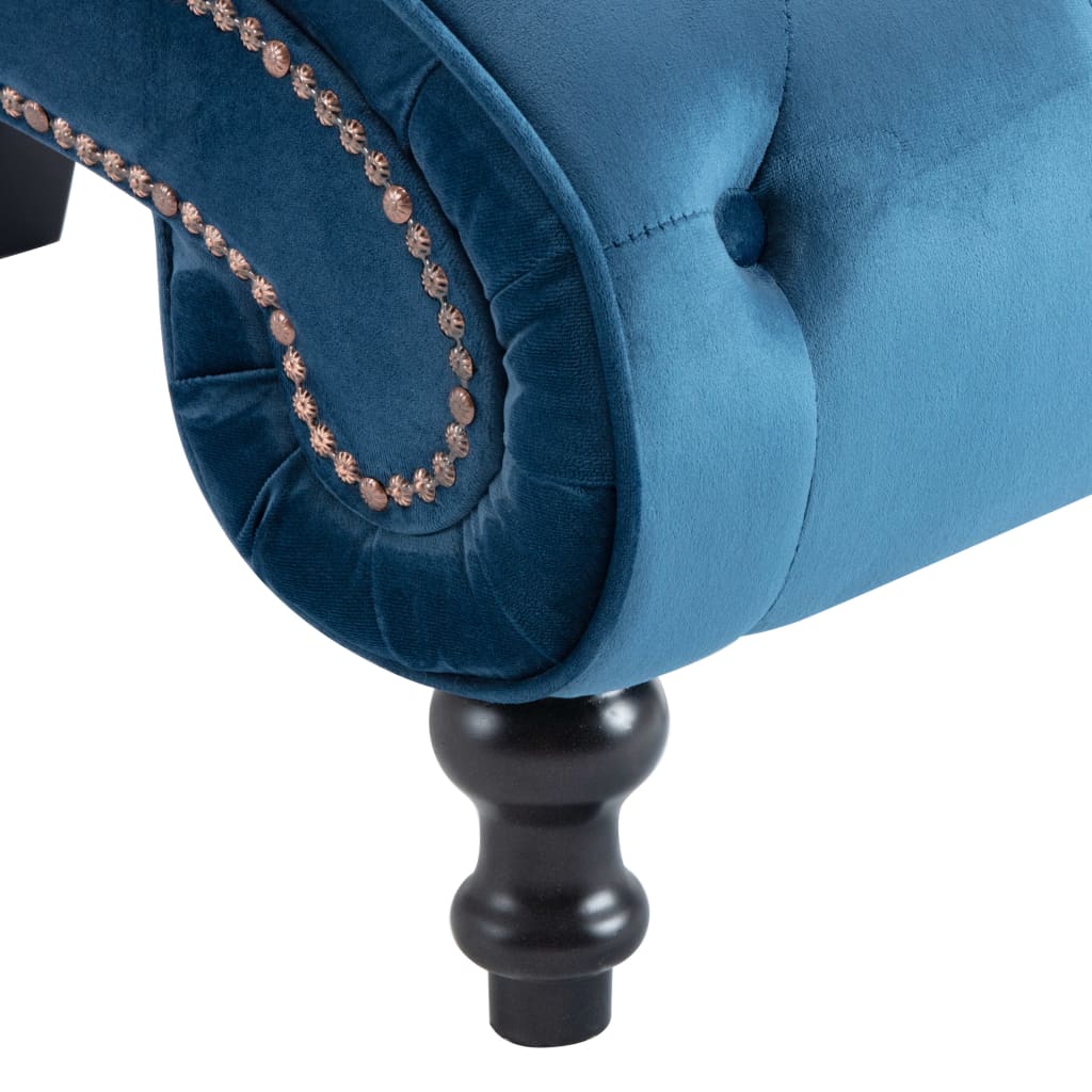 Chaise longue fluweel blauw