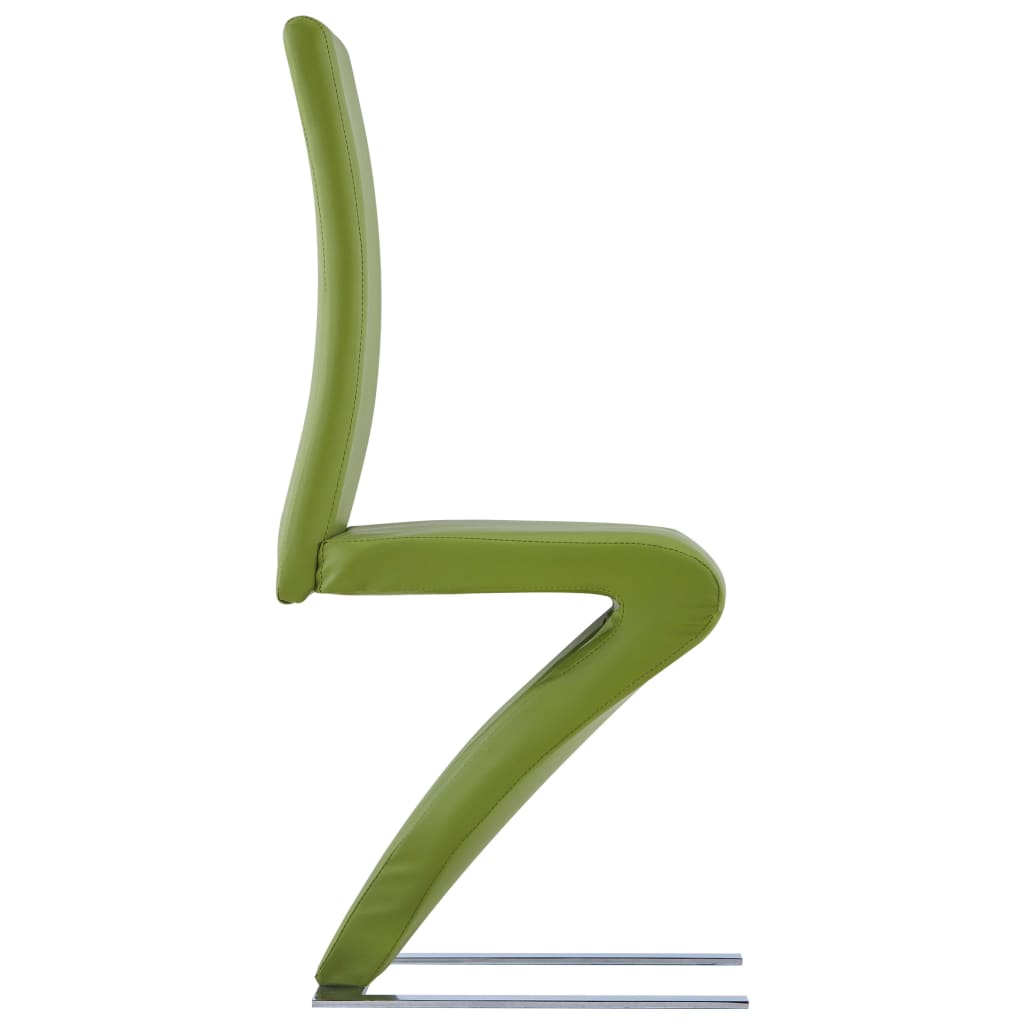 Eetkamerstoelen met zigzag-vorm 2 st kunstleer groen