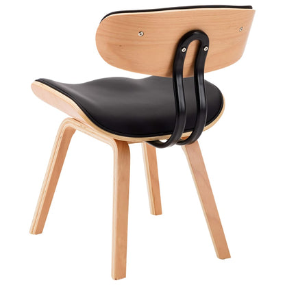 Eetkamerstoelen 2 st gebogen hout en kunstleer