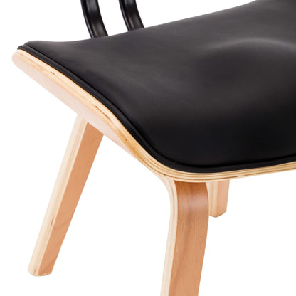 Eetkamerstoelen 2 st gebogen hout en kunstleer