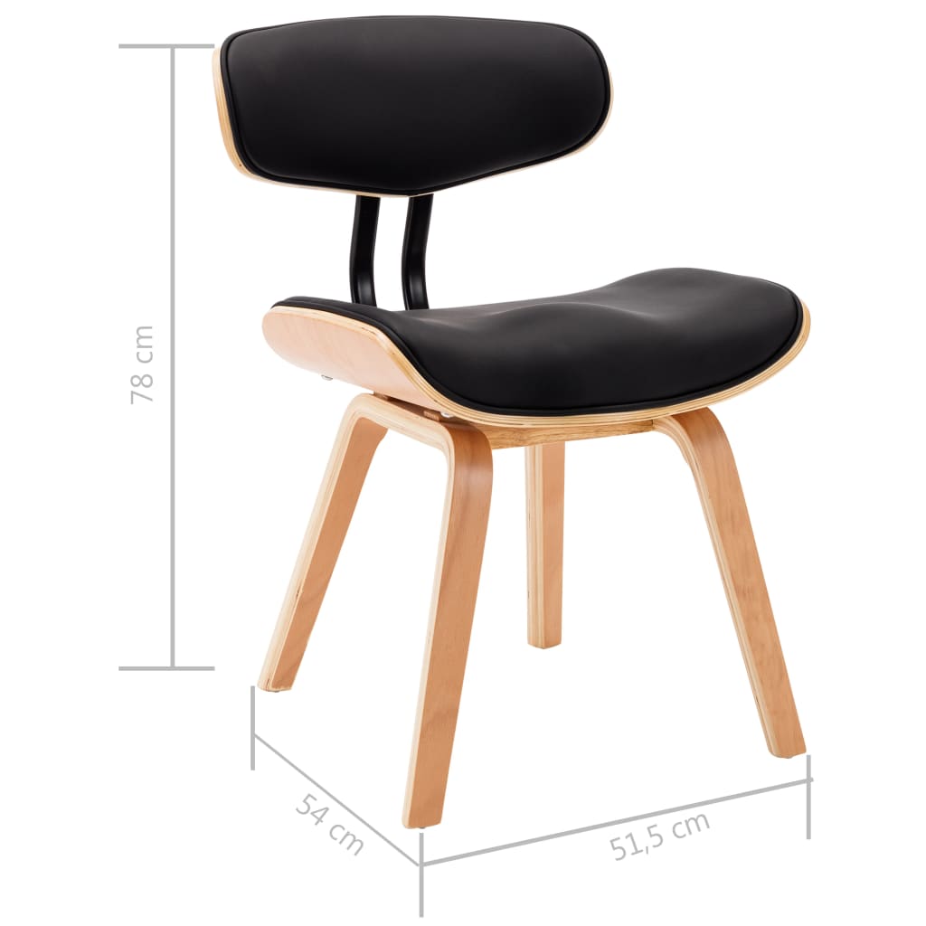 Eetkamerstoelen 2 st gebogen hout en kunstleer