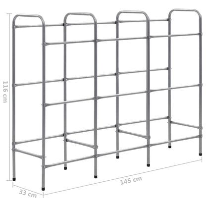 Opbergrek voor 9 kratten 145x33x116 staal zilverkleurig