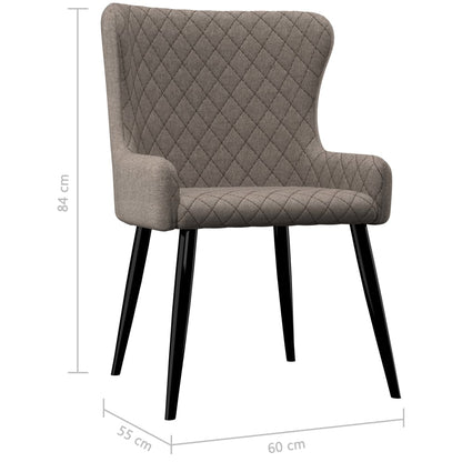 Eetkamerstoelen draaibaar 2 st stof taupe