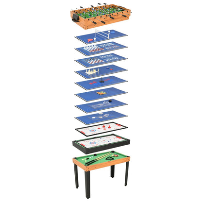 Multispeeltafel 15-in-1 121x61x82 cm esdoornkleurig