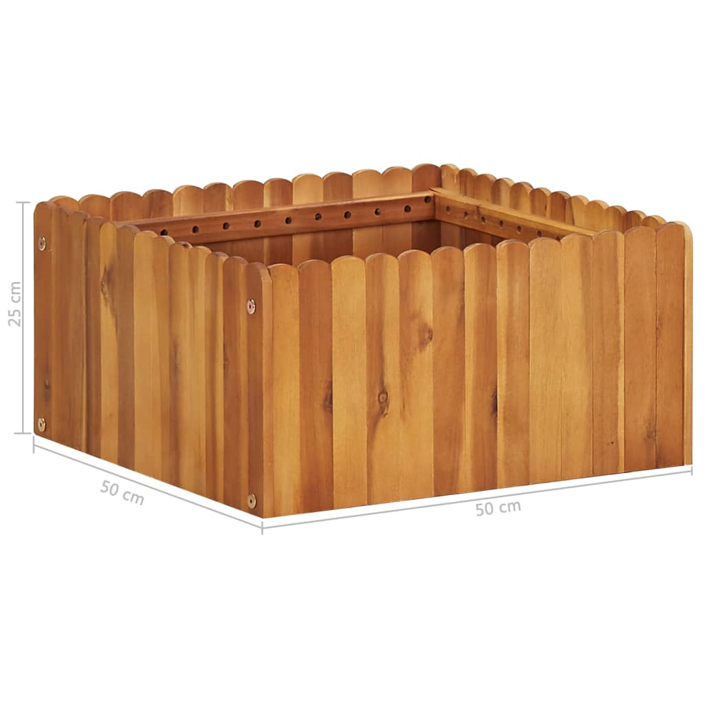 Plantenbak verhoogd 50x50x25 cm massief acaciahout