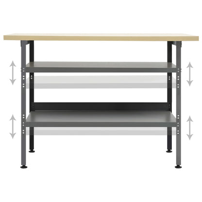 Werkbank 120x60x85 cm staal grijs