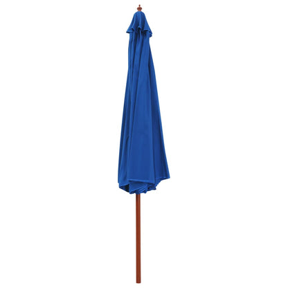 Parasol met houten paal 350 cm blauw