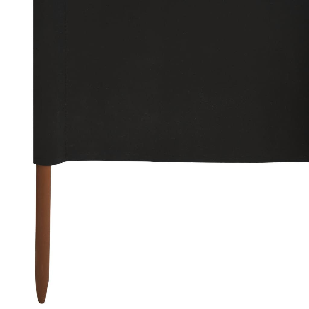 Windscherm 3-panelen 400x80 cm stof zwart