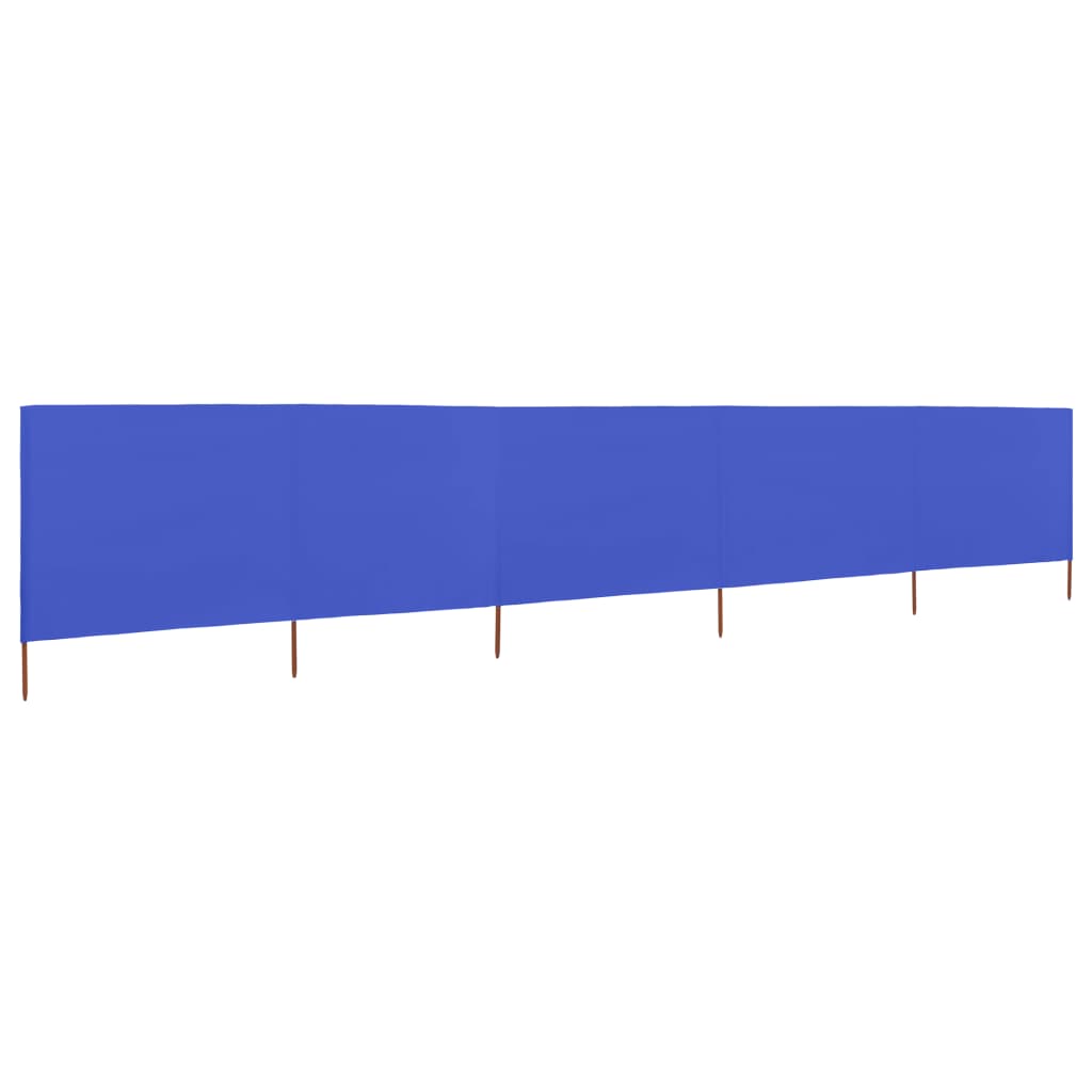 Windscherm 5-panelen 600x120 cm stof azuurblauw
