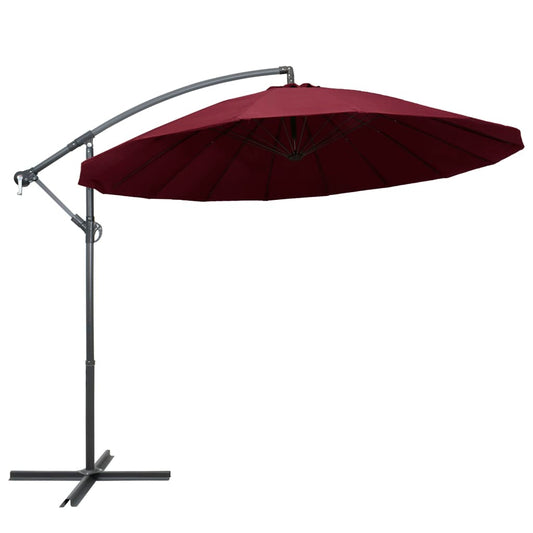 Zweefparasol met aluminium paal 3 m bordeauxrood