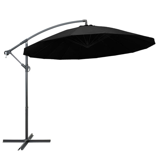 Zweefparasol met aluminium paal 3 m zwart