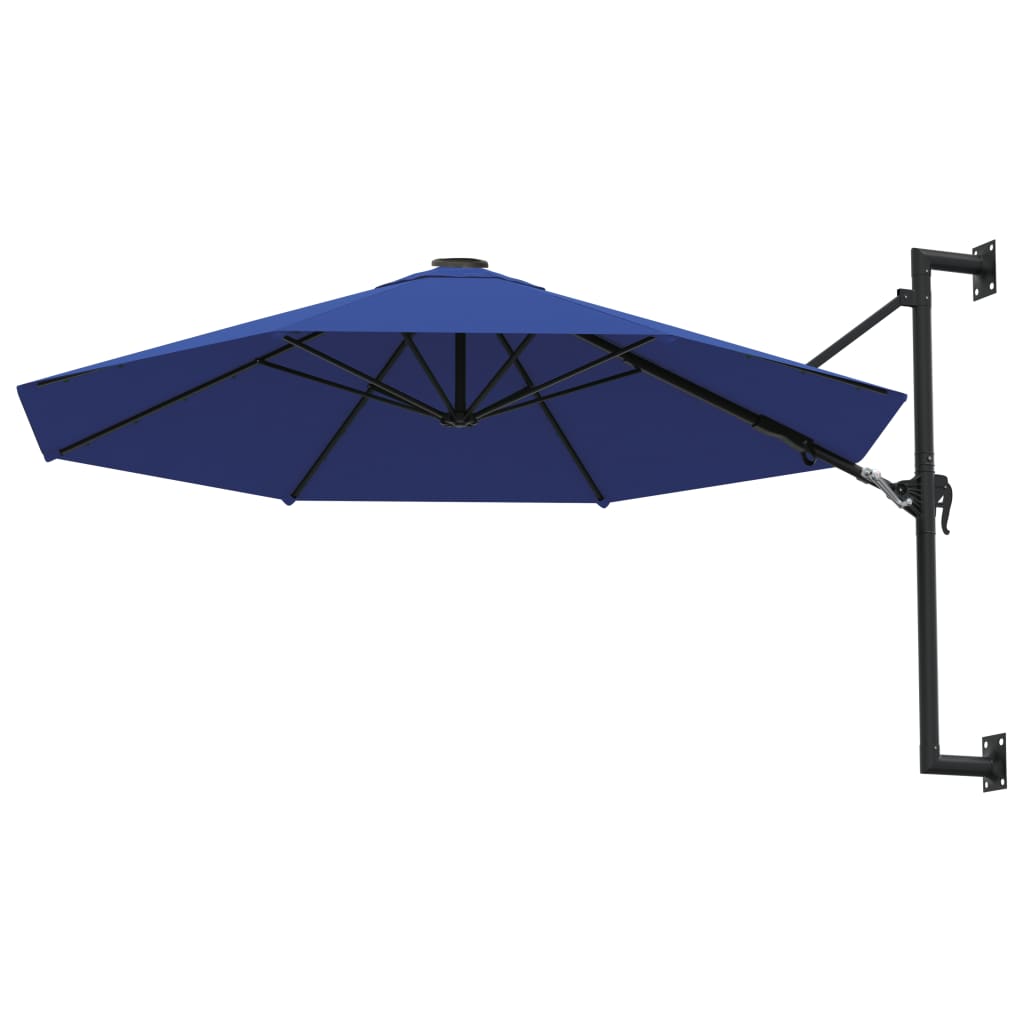 Wandparasol met metalen paal 300 cm blauw