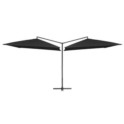 Parasol dubbel met stalen paal 250x250 cm zwart