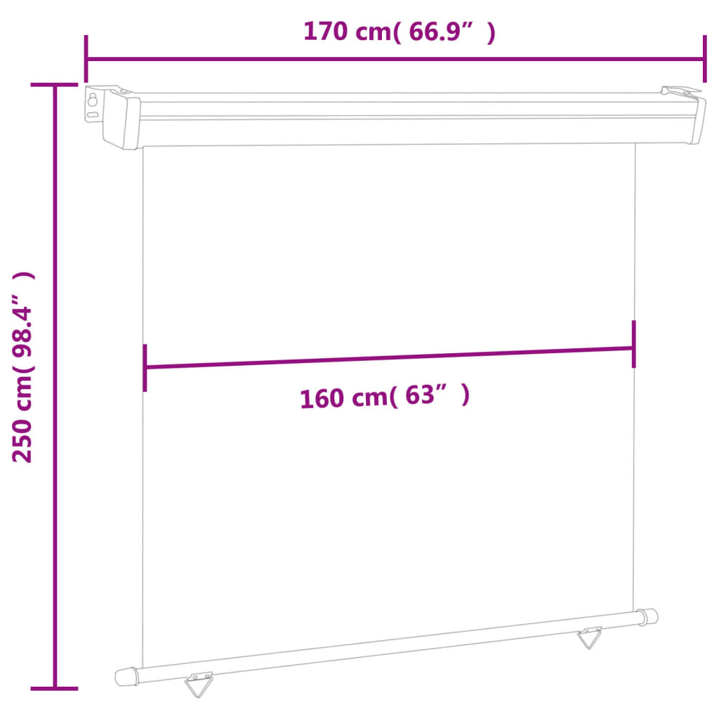 Balkonscherm 170x250 cm rood