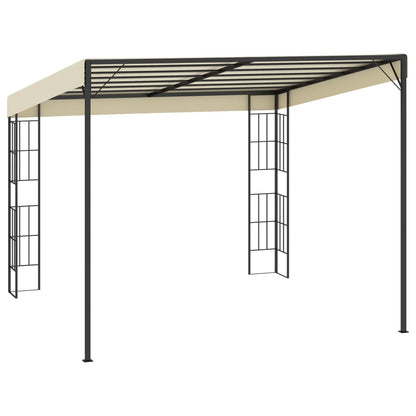 Wandprieel 3x3 m stof crèmekleurig