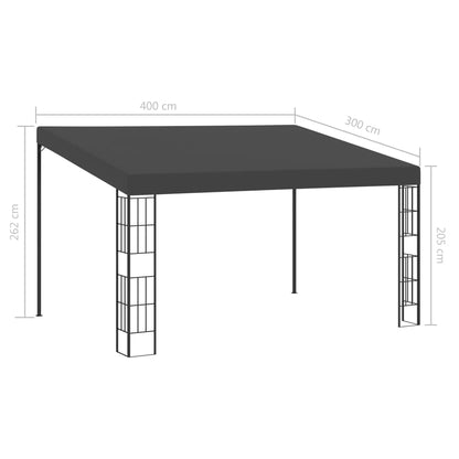 Wandprieel 3x4 m stof antracietkleurig