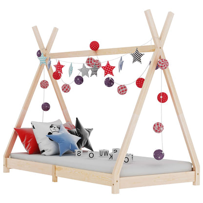 Kinderbedframe massief grenenhout 70x140 cm