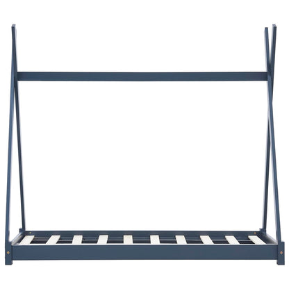 Kinderbedframe massief grenenhout grijs 90x200 cm