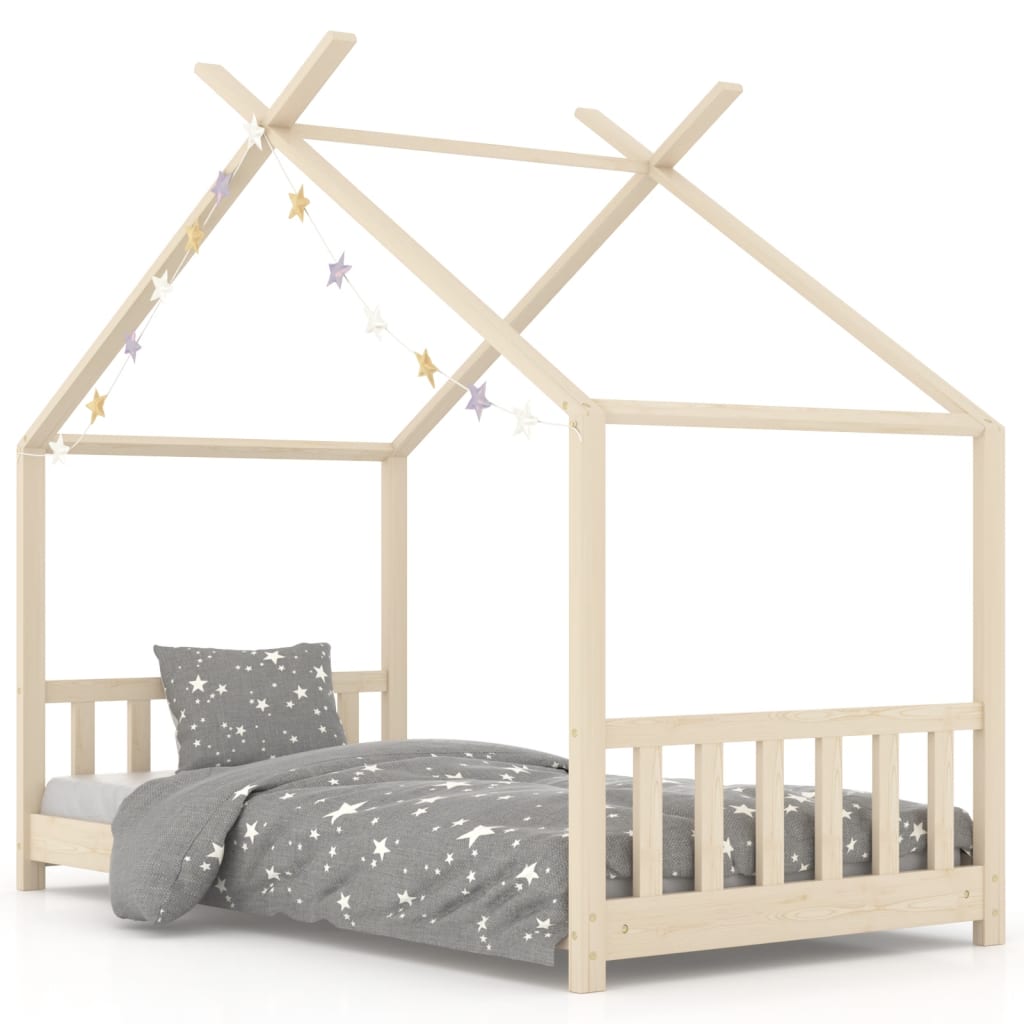 Kinderbedframe massief grenenhout 70x140 cm