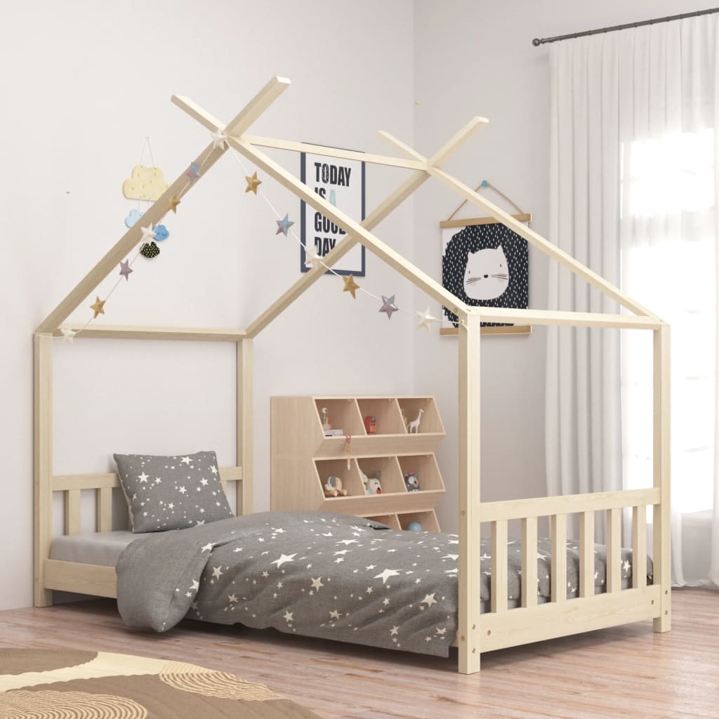 Kinderbedframe massief grenenhout 70x140 cm