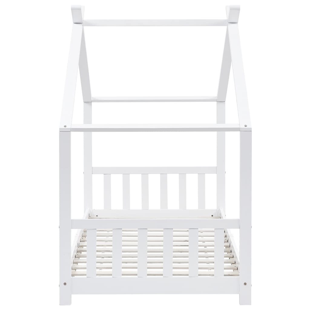 Kinderbedframe massief grenenhout wit 90x200 cm